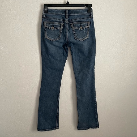 Silver Jeans women’s blue size 28 Suki Mid Slim Boot flap pockets - Picture 2 of 11